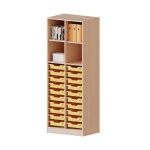 ErgoTray Regal, 2reihig, 5 OH,  unten 20 flache Boxen, oben 4 EB, B/H/T 70,3x190x50cm 